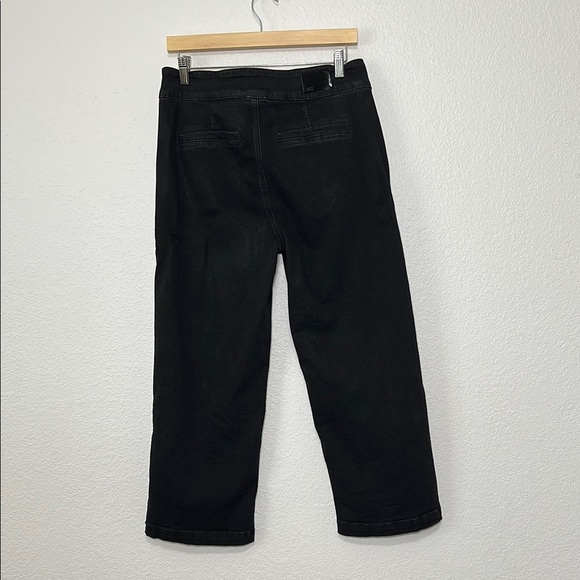 Paige Black Wax Coated Wide-Leg Cropped Pants 30 - Picture 5 of 8